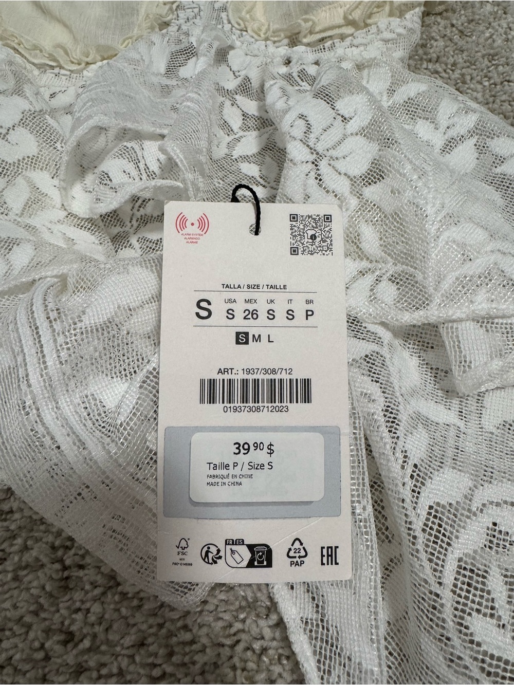 Lace Ruffle Babydoll Top - Picture 2 of 3